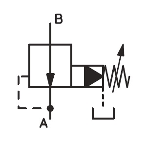 Hydraulic pressure reducing valve pilot operated symbol